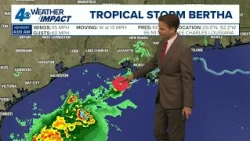 Bertha moving away from southeast Louisiana