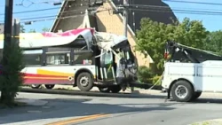 MTA bus crushed by fallen tree branch, 5 people taken to hospital