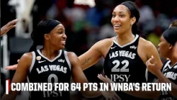 ACES LOOKING SCARY 😳 A'ja Wilson & Jackie Young combine for 64 PTS in WNBA's return | WNBA on ESPN