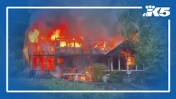 Fire engulfs home near Gig Harbor