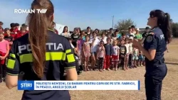 Polițiștii nemțeni, cu daruri pentru copii de pe str. Fabricii, în pragul anului școlar