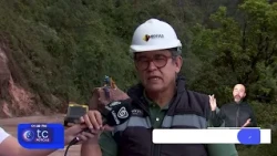 Rock removal continues on the Manizales-Bogotá highway following landslides