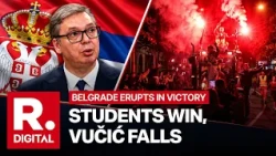 Serbian Students Celebrate Historic Election Win As Aleksandar Vučić Concedes Defeat in Belgrade