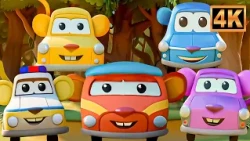 Five Little Monkeys Vehicles Nursery Rhyme & Car Cartoon video for Kids