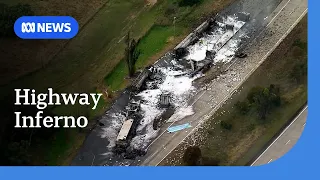 'Miracle' no-one was killed in six-truck Hume Highway crash | ABC NEWS