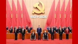 Ceremony marking the 105th anniversary of the founding of the Communist Party of China held solem...