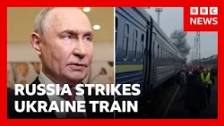 Russia hits train in Ukraine after Boris Johnson, top European officials leave station | BBC News