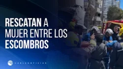 Woman trapped in earthquake rubble rescued