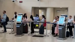 Travelers react to flight delays at San Antonio International Airport caused by severe weather