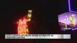 City lights up neon signs at Route 66 visitor center