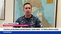 Fire affects motor vessel in the Strait of Magellan