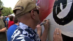 Huge crowd of veterans sign new America 250 mural in Byrdstown