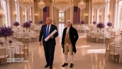 Trump con George Washington "artificiale" nella nuova sala da ballo: "Grazie per i tuoi consigli"