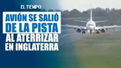 Passengers experienced moments of panic on a flight that veered off the runway while landing in E...