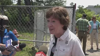 Senator Susan Collins addresses allegations at Skowhegan groundbreaking