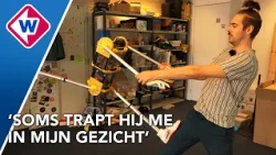 Daniel treedt samen met robot Robin op in het circus