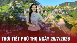 Phu Tho Weather July 25, 2026 | Cloudy with showers and scattered thunderstorms, intermittent sun...