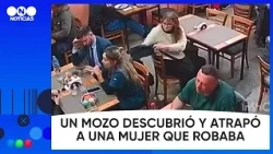 THE WAITER WHO BECAME A HERO: HE CAUGHT A WOMAN STEALING A PURSE #TelefeNoticias