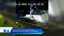 Captan momento en que furgón a excesiva velocidad provoca grave siniestro en Los Próceres