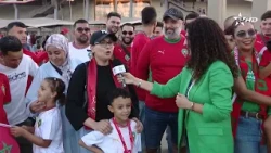 Outside Prince Moulay Abdellah Stadium in Rabat.. Zineb El Labari hosts Moroccan fans