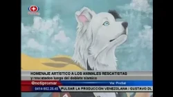 Artistic tribute to rescue and rescued animals following the double earthquake
