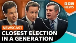 The 2010 UK Election Old Newscast: Brown vs Cameron vs Clegg | BBC Newscast