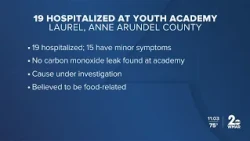 Carbon monoxide scare at Laurel youth academy now believed to be food-related