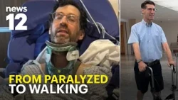 Paralyzed after playground fall, NY dad defies the odds and walks again