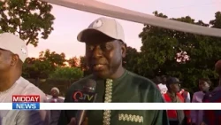 PRESIDENT BARROW INAUGURATES NEWLY COMPLETED 4.5 -KILOMETER GUNJUR BEACHSIDE ROAD.