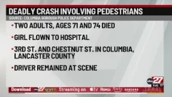 2 dead, 1 flown after pedestrian crash in Lancaster County