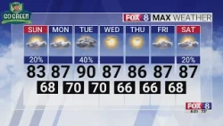 20% chance of rain Sunday with a high of 83