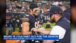 Chicago Bears TE Cole Kmet out for the season, coach Johnson says