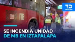 A Line 5 Metrobús unit caught fire in Iztapalapa; service was affected.