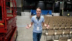 Bryan and Precious working on the Jehovah’s Witnesses convention