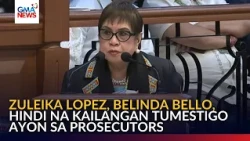 Zuleika Lopez, Belinda Bello, hindi na kailangan tumestigo ayon sa prosecutors | GMA News