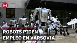 Robots protest in Warsaw demanding protection for the jobs they threaten themselves