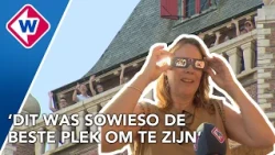 De eclips bekijken vanaf een van de oudste gebouwen in Den Haag: zij deden het