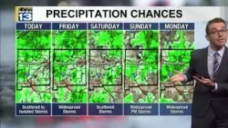 Monsoon storms, muggier, & gusty