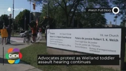 Advocates protest as Welland toddler assault hearing continues