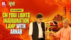 UP Summit: Lamp Lighting By Chief Minister Yogi Adityanath Alongside Arnab Goswami | Unchaion par UP