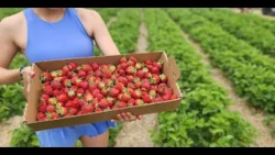 Strawberry pickers beat the heat during busy harvest season