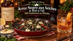 La Table de Maria: Arroz Negro aux Seiches & Aïoli à l’Ail | Old Fashioned au Whisky