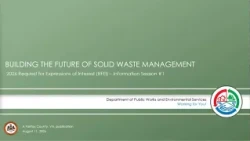Solid Waste Management Program's Request for Expressions of Interest Information Session #1
