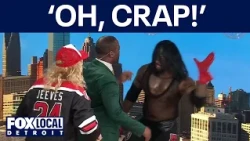 The SoulTaker wrestles anchor during Good Day Detroit interview