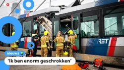 Collision between two trams on Erasmus Bridge in Rotterdam