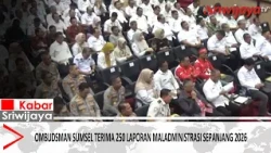 South Sumatra Ombudsman Receives 250 Reports of Maladministration as of August 2026
