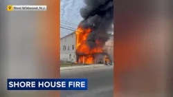 Dog rescued from NJ blaze; flood-damaged golf cart believed to be the cause