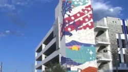 ‘Electric Desert’ mural takes shape in Las Vegas Arts District