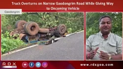Truck Overturns on Narrow Gaodongrim Road While Giving Way to Oncoming Vehicle