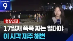 [Live Report] 17th Consecutive Night of Tropical Heat in Jeju… Jeju Beach at This Hour [9 O'clock...